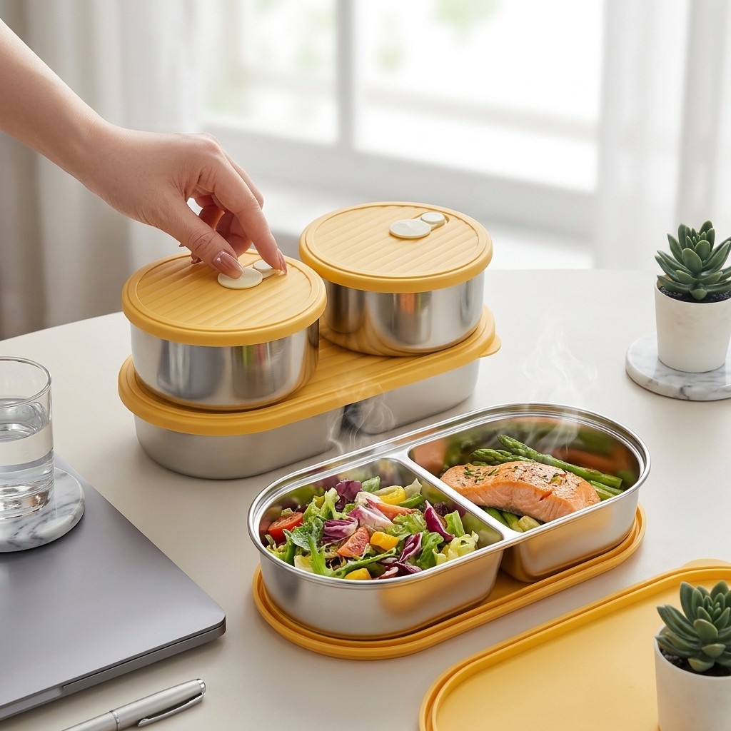 Meal Prep Kinder - Zestaw pojemników na lunch z nierdzewnej