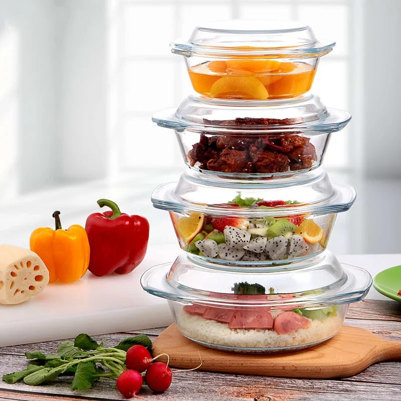 Meal Prep Soup - Miska ze szkła hartowanego z pokrywką