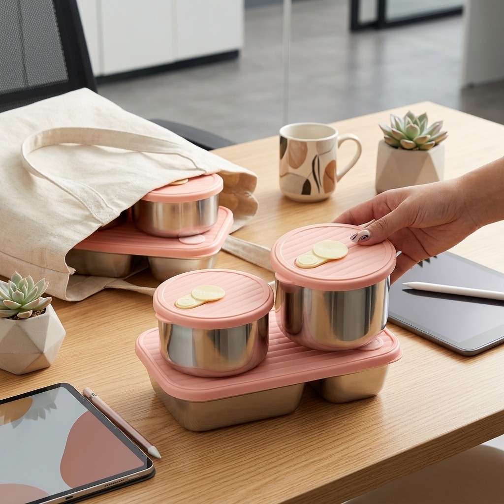 Meal Prep Kinder - Zestaw pojemników na lunch ze stali