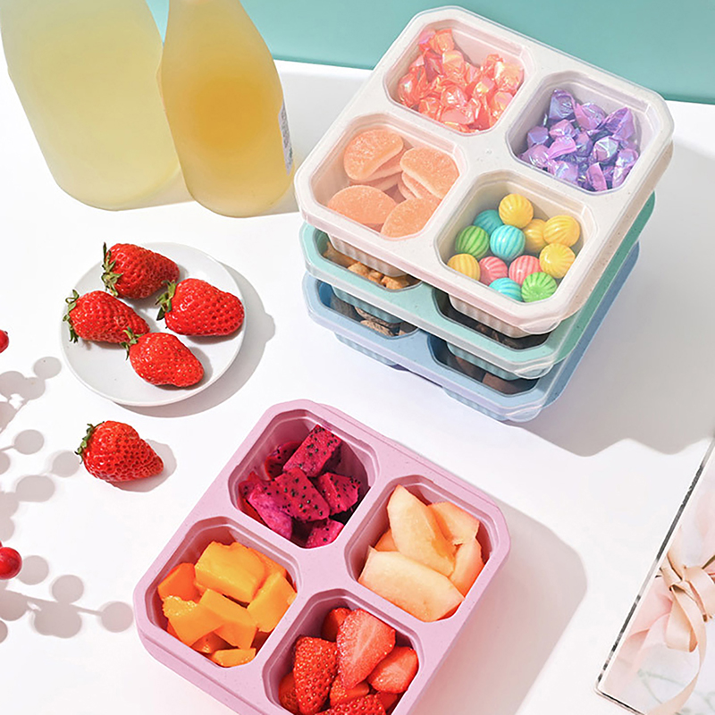 Meal Prep Kinder - Pojemniki na przekąski z 4 przegródkami,