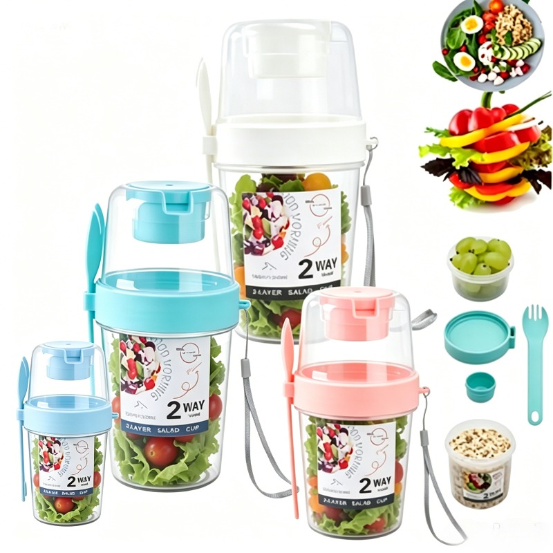 Meal Prep Yogurt Containers - Przenośny Kubek na Sałatkę Podwójny Kubek