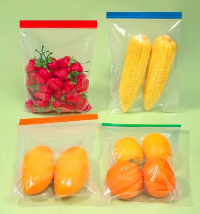 Meal Prep Ziplock - Kolorowe, przezroczyste torby PE z zamkiem