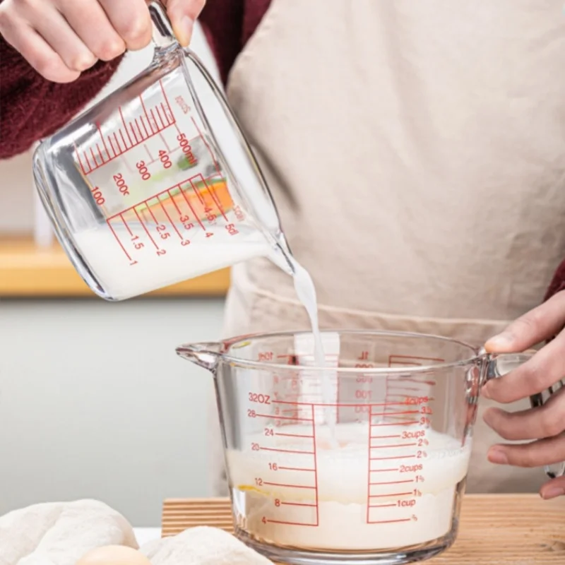 Meal Prep Glass Containers Oven Safe - Szklana miarka 2/4 filiżanki do pieczenia