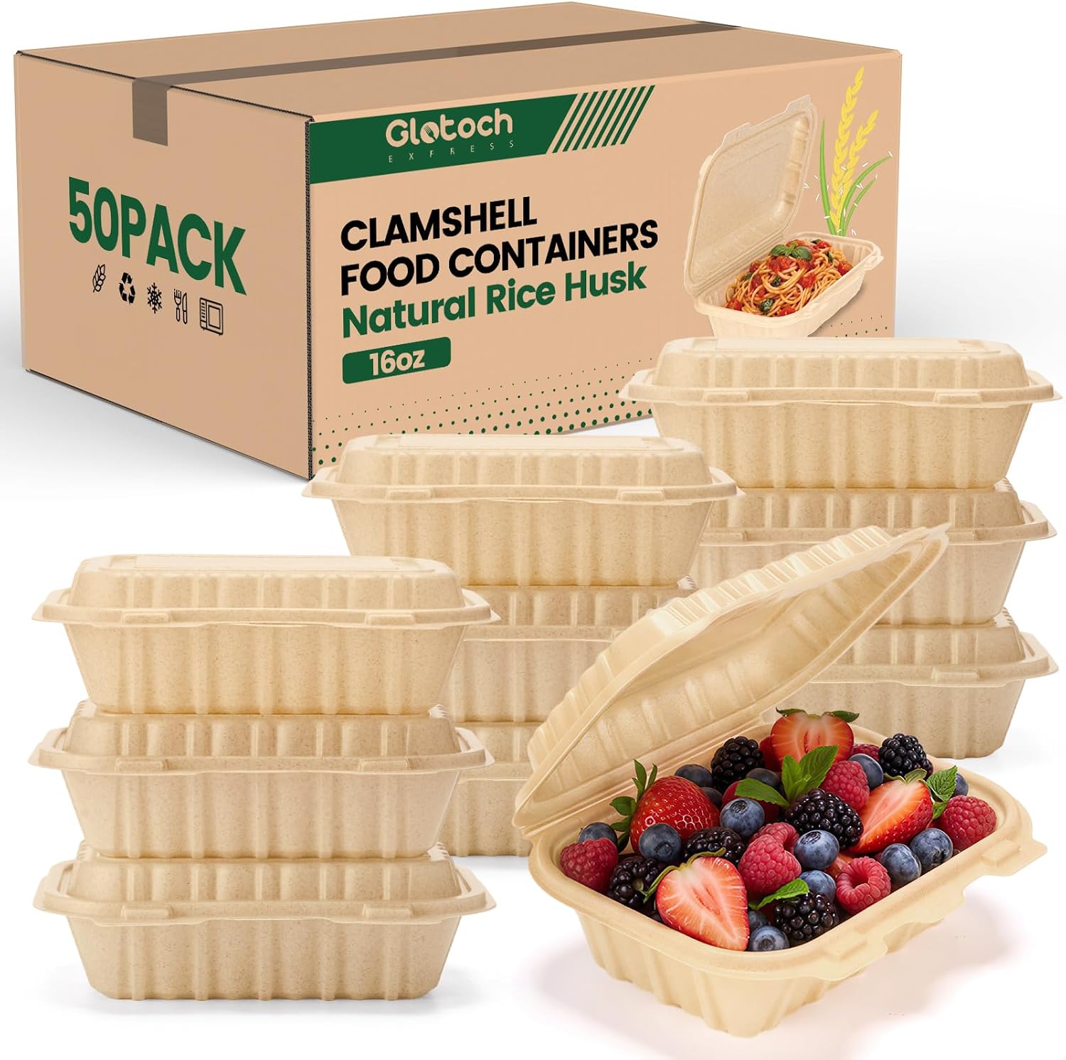 Meal Prep Recipes - 50 sztuk pojemników typu clamshell o