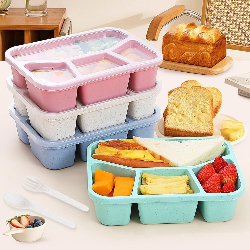 Meal Prep Kinder - 4-przedziałowe pudełko bento dla dzieci Pokrywy