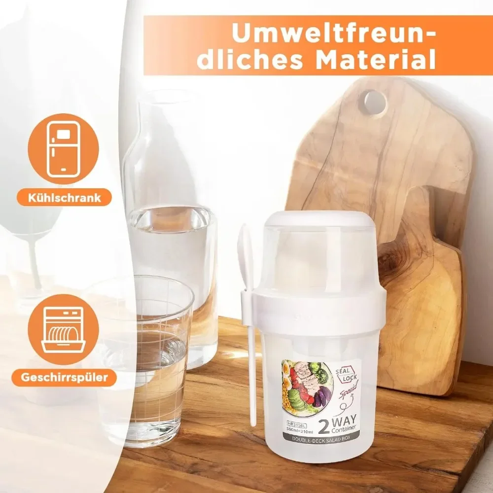 Meal Prep Yogurt Containers - Zestaw pojemników na śniadanie: kubeczki na