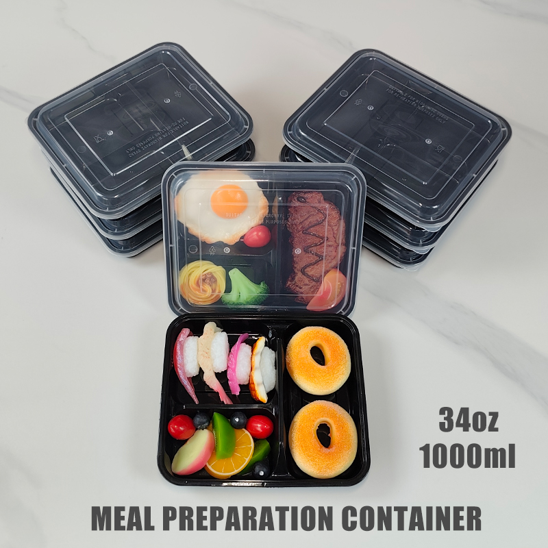 Meal Prep Recipes - Pojemniki na posiłki z 3 przegródkami,