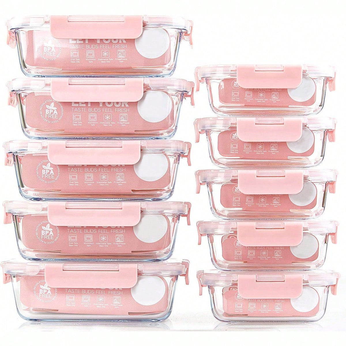 10 sztuk szklanych pojemników  – Meal Prep Glass Containers Oven Safe recenzja i cena