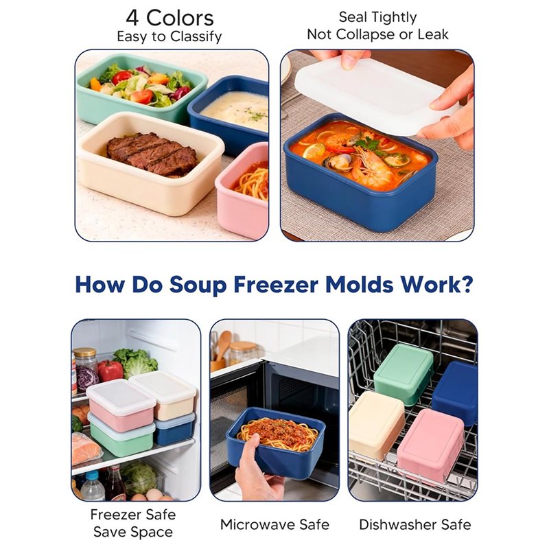 AB33-4-Pack Silikonowe formy d – Meal Prep Soup recenzja i cena