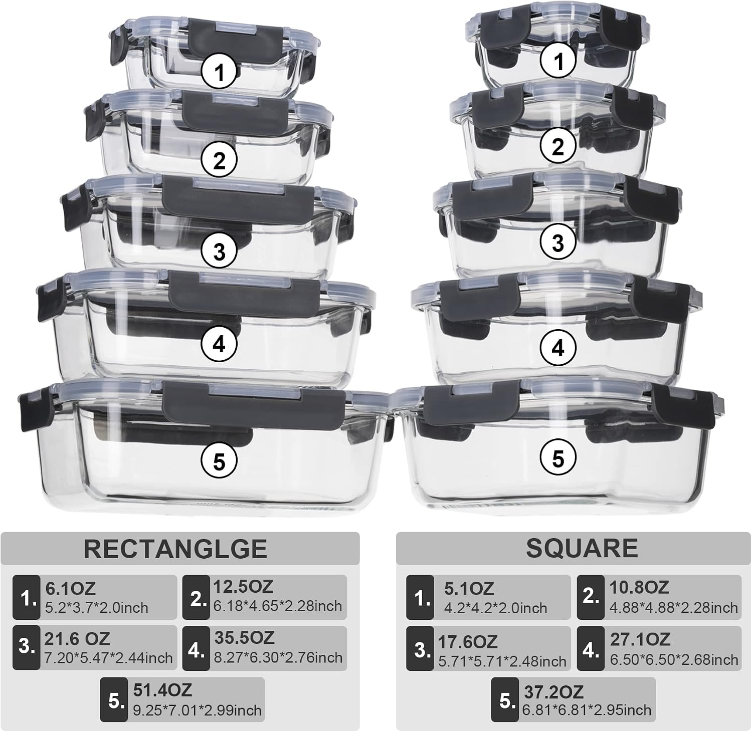 Szklane pojemniki do przechowy – Meal Prep Glass Containers Oven Safe recenzja i cena