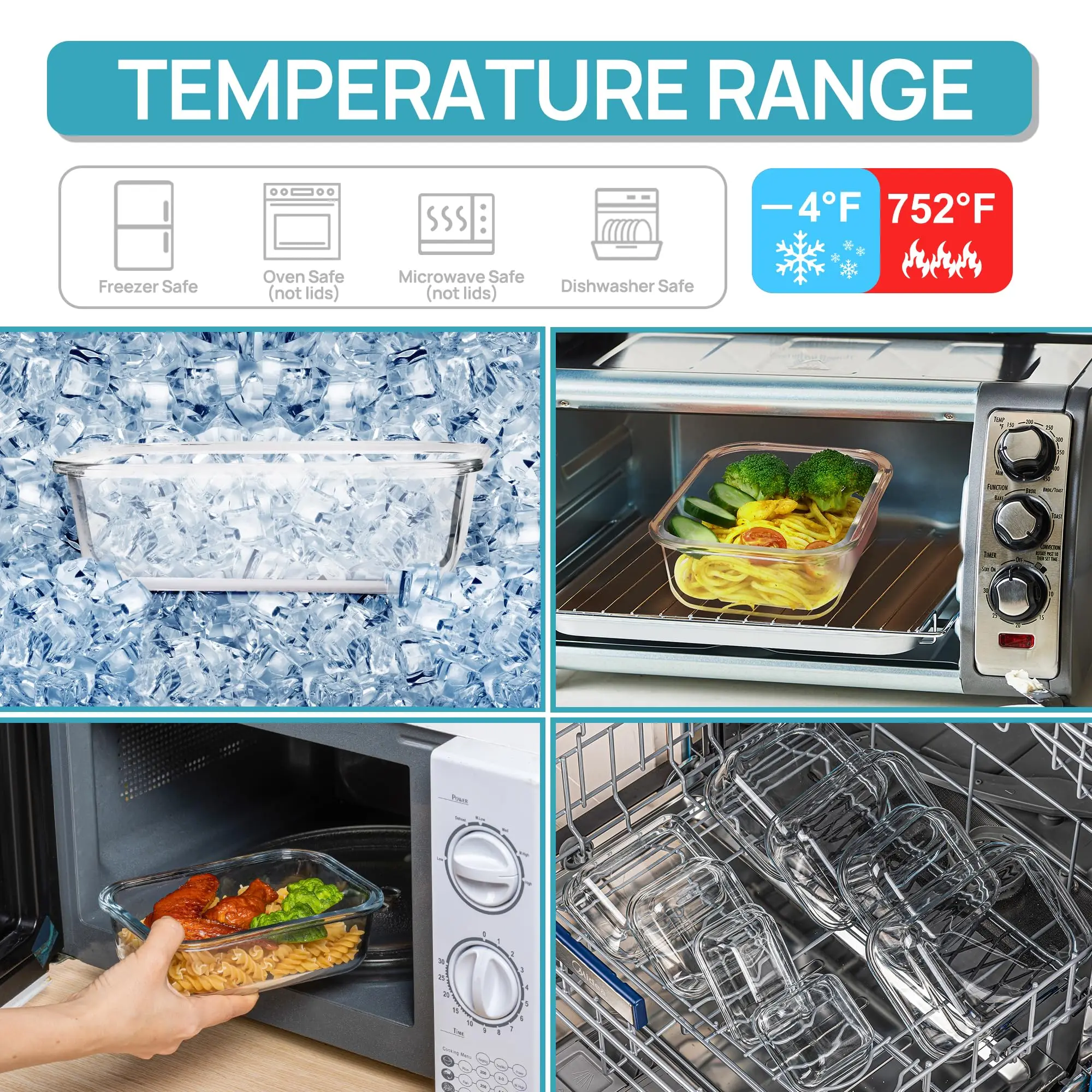 Szklane pudełko na lunch Pojem – Meal Prep Glass Containers Oven Safe recenzja i cena